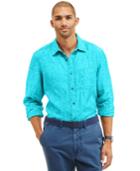 Nautica Men's Slim-fit Solid Linen Shirt