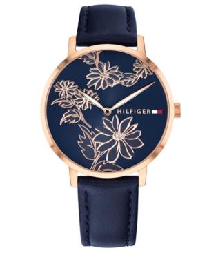 Tommy Hilfiger Women's Navy Leather Strap Watch 35mm