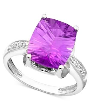 14k White Gold Ring, Amethyst (5-1/6 Ct. T.w.) And Diamond Accent
