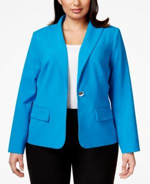 Calvin Klein Plus Size Long-sleeve One-button Blazer