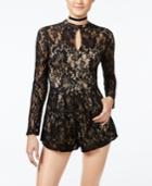 Material Girl Juniors' Lace Keyhole Romper, Only At Macy's