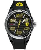 Ferrari Men's Red Rev T Black Silicone Strap Watch 44mm 0830337