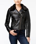 Jessica Simpson Raven Faux-fur Moto Jacket