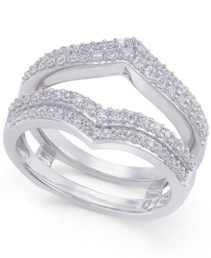 Diamond Double V Solitaire Enhancer Ring Guard (1/2 Ct. T.w.) In 14k White Gold