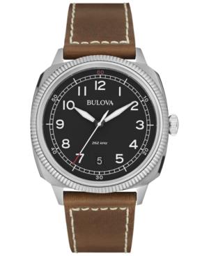Bulova Men's Uhf Military Brown Leather Strap 42mm Watch 96b230