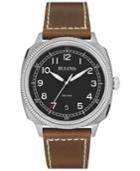 Bulova Men's Uhf Military Brown Leather Strap 42mm Watch 96b230