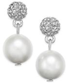 Charter Club Silver-tone Fireball Imitation Pearl Drop Earrings, Only At Macy's