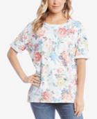 Karen Kane Cotton Printed Cuffed T-shirt