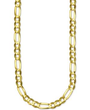 Italian Gold Figaro Link 24 Chain Necklace (6mm) In 14k Gold