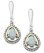14k Gold And Sterling Silver Earrings, Opal (1/2 Ct. T.w.) And Diamond Accent Teardrop Earrings