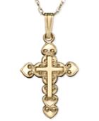 Children's 14k Gold Pendant, Antique Cross