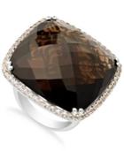 Sterling Silver Smokey Quartz (53-1/3 Ct. T.w.) And White Topaz (2-3/4 Ct. T.w.) Oversized Ring