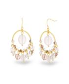 Catherine Malandrino Women's Pink Beaded Yellow Gold-tone Hoop Earrings