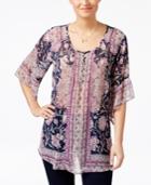 Style & Co Petite Floral-print Blouse, Only At Macy's