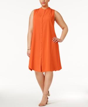 Calvin Klein Plus Size Trapeze Shirtdress