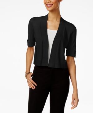 Jm Collection Open-front Button-sleeve Cardigan, Created For Macy's