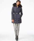 Dkny Faux-fur-trim Belted Quilted Parka