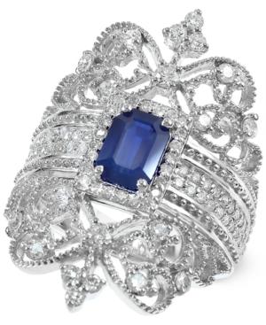 Royal Bleu By Effy Sapphire (1 Ct. T.w.) And Diamond (3/4 Ct. T.w.) Ring In 14k White Gold