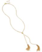 M. Haskell For Inc Gold-tone Double Tassel Pave Lariat Necklace, Only At Macy's