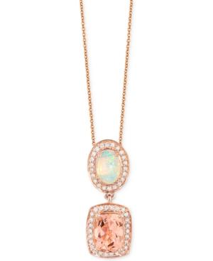 Le Vian Multi-gemstone (1-1/2 Ct. T.w.) And Diamond (1/5 Ct. T.w.) Pendant Necklace In 14k Rose Gold