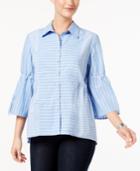 Style & Co Cotton Striped Patchwork Shirt, Created For Macy's