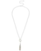 Touch Of Silver Pave Elongated Teardrop Pendant Necklace