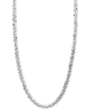 14k White Gold Necklace, 18 Faceted Chain