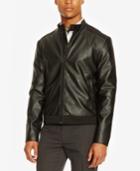 Kenneth Cole Reaction Men's Faux Leather And Neoprene Moto Jacket