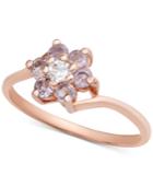 Amethyst (1/4 Ct. T.w.) & White Topaz (1/10 Ct. T.w.) Ring In 18k Rose Gold-plated Sterling Silver