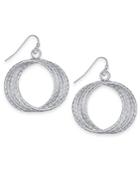 Thalia Sodi Silver-tone Multi-ring Drop Hoop Earrings, Created For Macy's