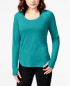 Jessica Simpson Warm Up Mesh-back Long-sleeve Active Top