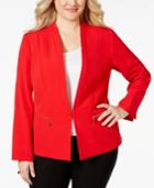 Kasper Plus Size Zip-pocket Jacket