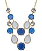 Inc International Concepts Gold-tone Blue Multi-stone Statement Necklace, Only At Macy's