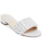 Blue By Betsy Johnson Poppy Pearl Embellished Flat Sandals Women's Shoes