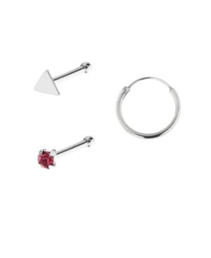 Bodifine Sterling Silver Nose Studs And Ring