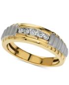 Men's Five-stone Diamond Two-tone Ring (1/4 Ct. T.w.) In 10k Gold