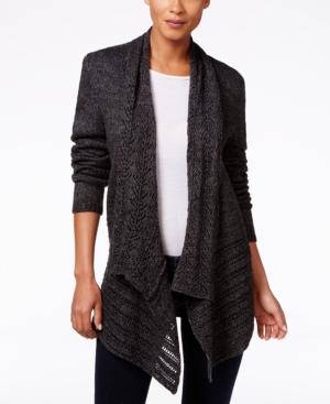 Karen Scott Petite Pointelle-knit Open-front Cardigan, Only At Macy's