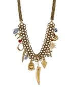 T.r.u. Gold-tone Multi-charm Frontal Necklace