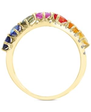 Effy Multi-sapphire (1-3/8 Ct. T.w.) & Diamond (1/4 Ct. T.w.) Ring In 14k Gold