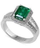 Brasilica By Effy Emerald (1-3/8 Ct. T.w.) And Diamond (3/8 Ct. T.w.) Emerald-cut Ring In 14k White Gold