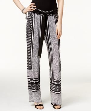 Inc International Concepts Petite Printed Soft Pants, Only At Macy's
