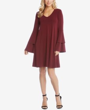 Karen Kane Pleated Bell-sleeve Dress