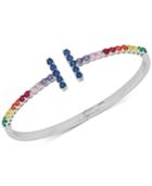 Giani Bernini Multi-color Cubic Zirconia Hinge Bangle Bracelet In Sterling Silver, Only At Macy's