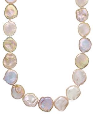 Sterling Silver Pink Keshi Pearl Necklace (12-15mm)