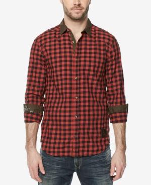 Buffalo David Bitton Men's Gingham Contrast-trim Shirt