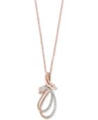 Pave Rose By Effy Diamond Double Swirl Pendant Necklace (1/4 Ct. T.w.) In 14k Rose Gold