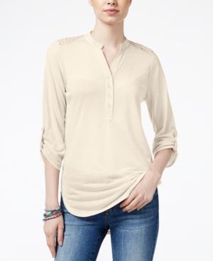 Almost Famous Juniors' Lace-back Utility Tunic