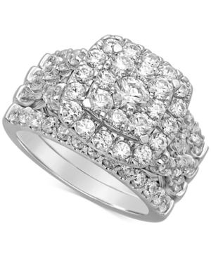 Diamond Cluster Bridal Set (3 Ct. T.w.) In 14k White Gold