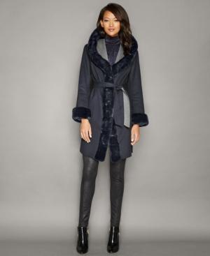 The Fur Vault Rabbit-fur-trim Wool-cashmere Coat