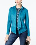 Inc International Concepts Draped Faux-suede Blazer, Created For Macy's
